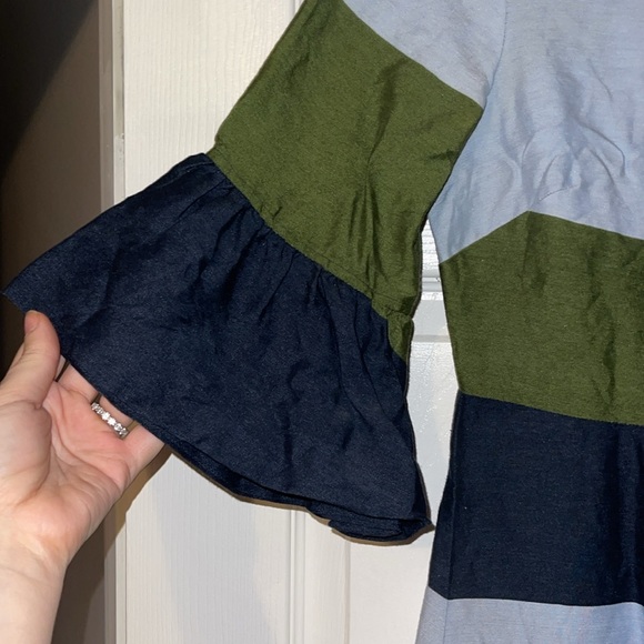 Ann Taylor | Linen Blend Rugby Stripe Dress | Size 0 - Picture 2 of 5